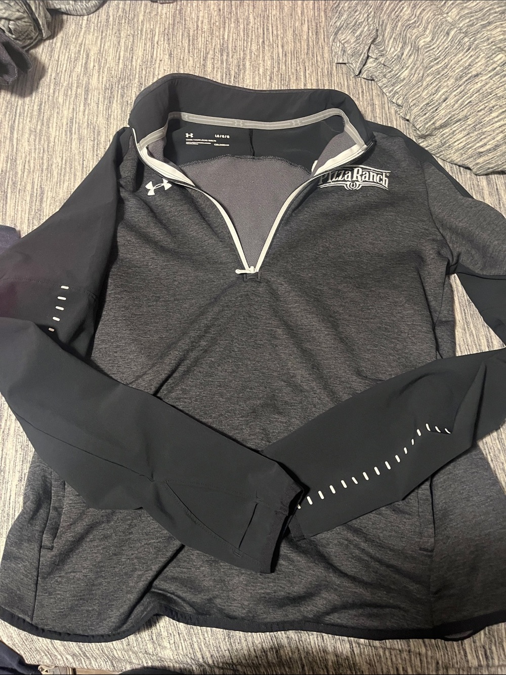 Under Armour Women's Gray and Black Quarter-Zip Pullover